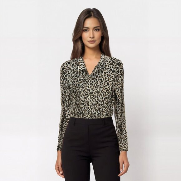J. Crew “The Perfect Shirt” Long Sleeve 100% Cotton Leopard Print Shirt Size S - Picture 1 of 12
